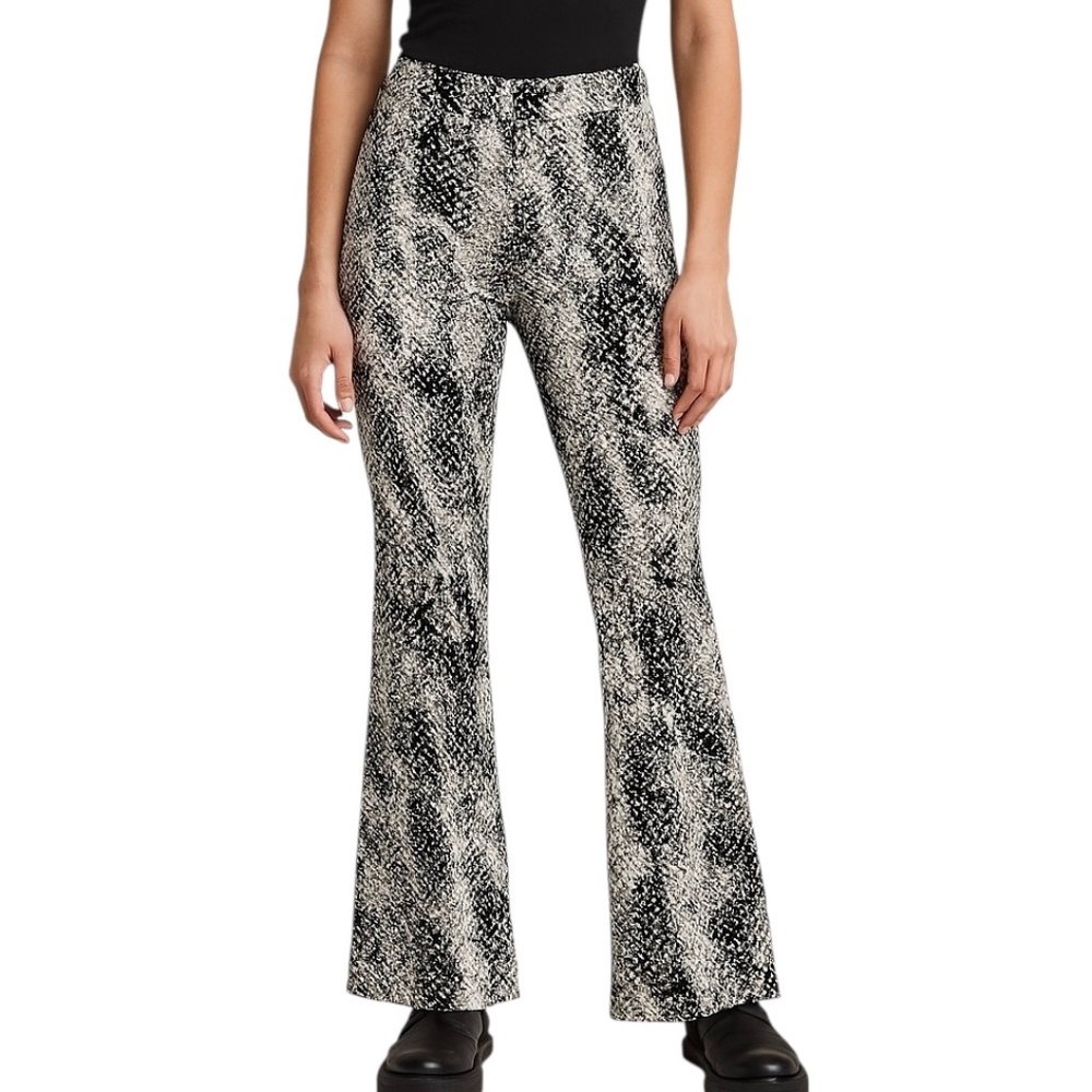 Ellus Collection Snakeskin Print Bootcut Pants Trousers Brazil Size 36 US Size 2